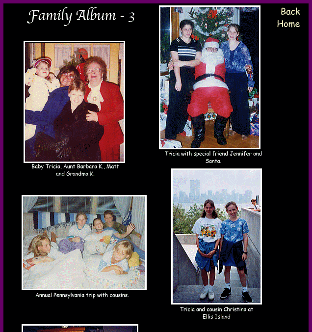 Family Album 3 — annual Pennsylvania trip with cousins; Tricia and cousin Christina