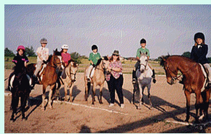 Children on horseback at Pony Club