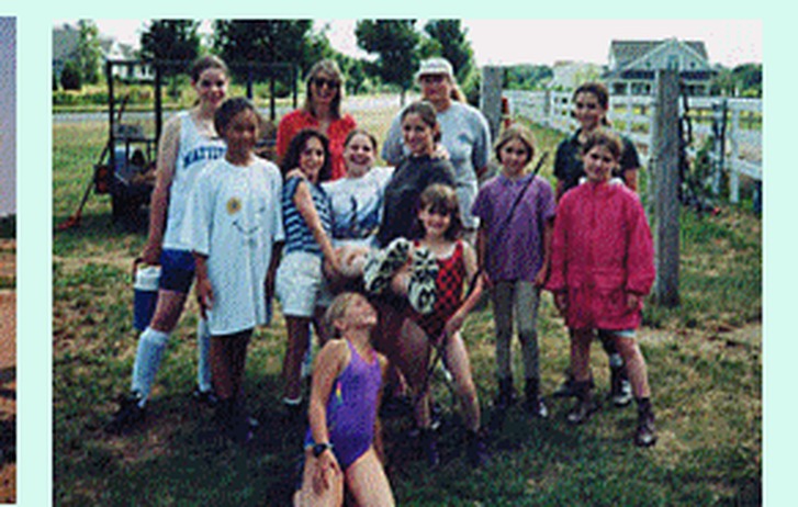 Tricia with friends at Pony Club